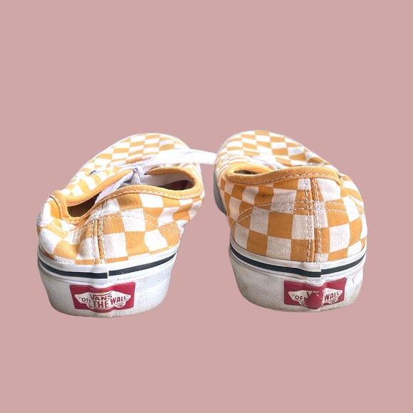 Vans Authentic Women's Checkerboard Yellow Low Top Lace Up - Picture 3 of 6